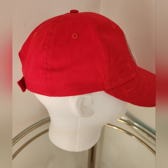 ROBIN RUTH Baseball Cap Red Gold Switzerland Logo Adjustable OSFM NWOT - Picture 2 of 16